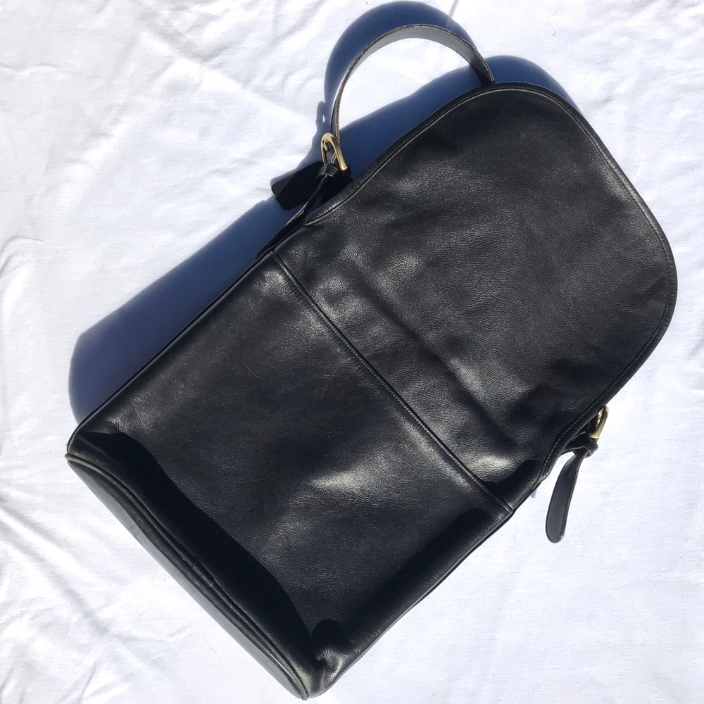 HUGE Vintage Coach Black Leather "Whitney" Bag - Picture 3 of 8